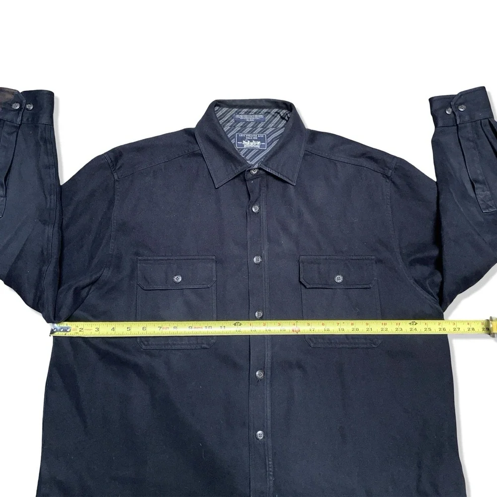 Levi's Heavyweight Work Shirt Mens XL Black Strauss & Co Long Sleeve Button Up